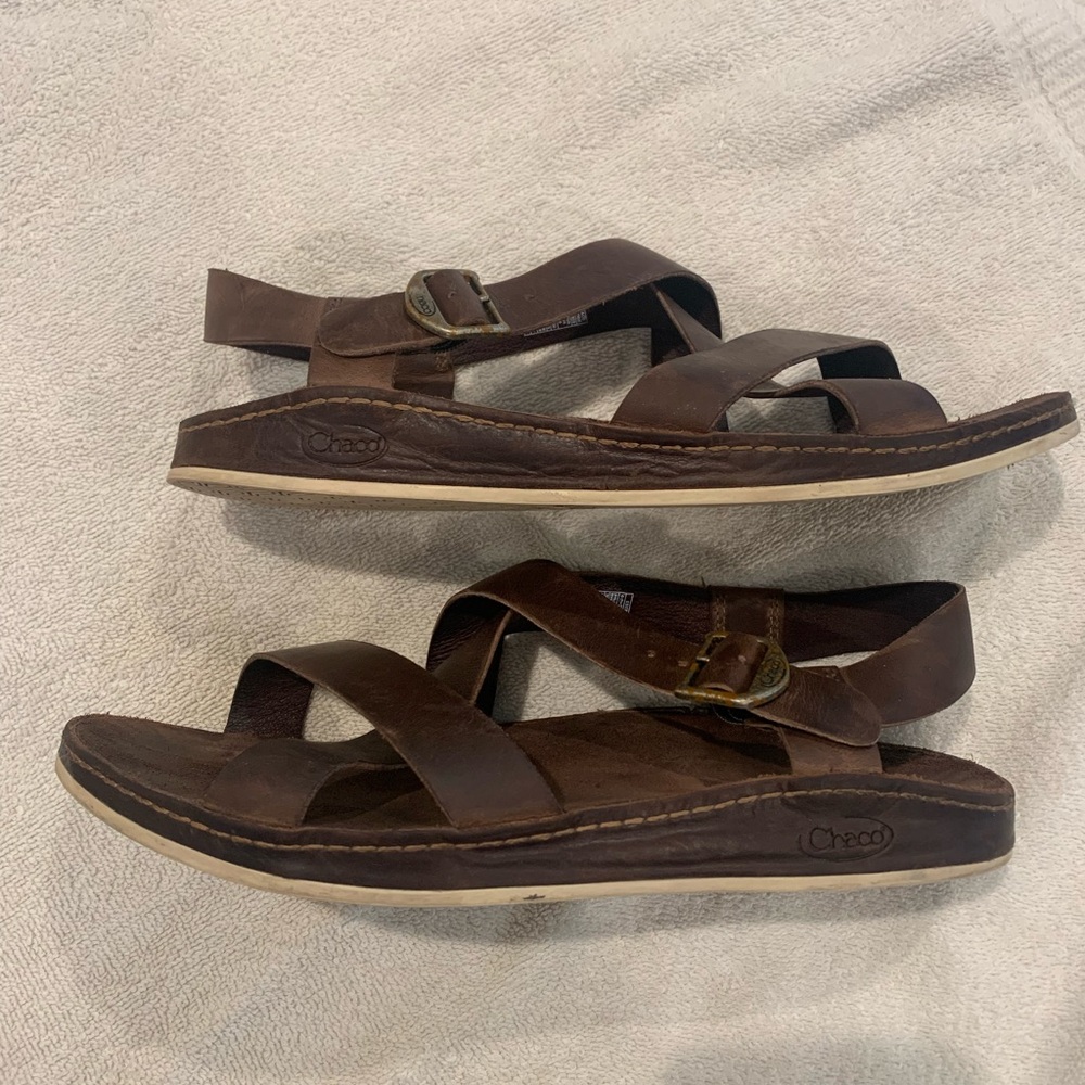 Chaco Brown Leather Sandals with Buckle - Picture 2 of 3
